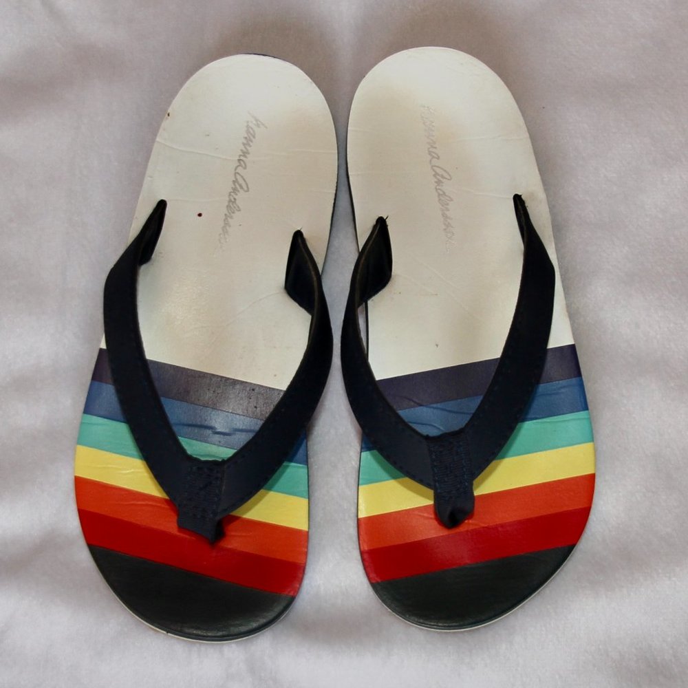 Hanna Andersson Girls Rainbow Flip Flops